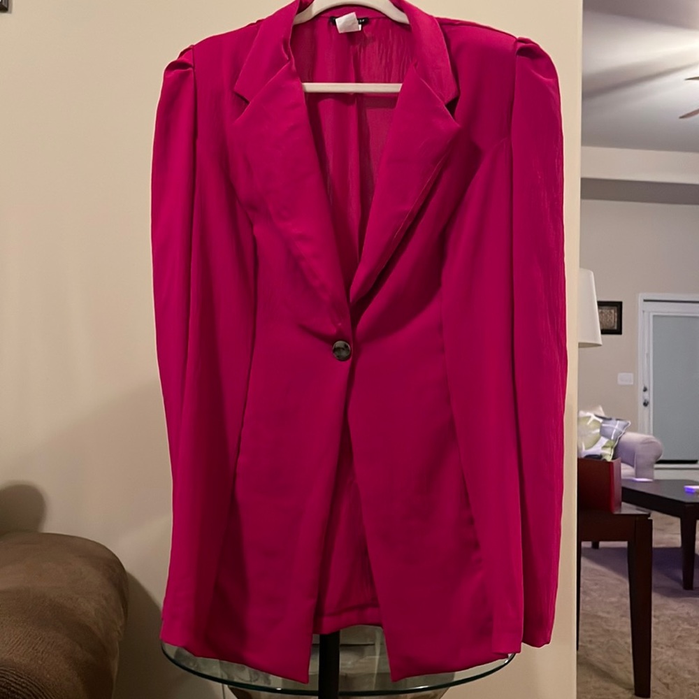 Fuchsia High Shoulder Jacket